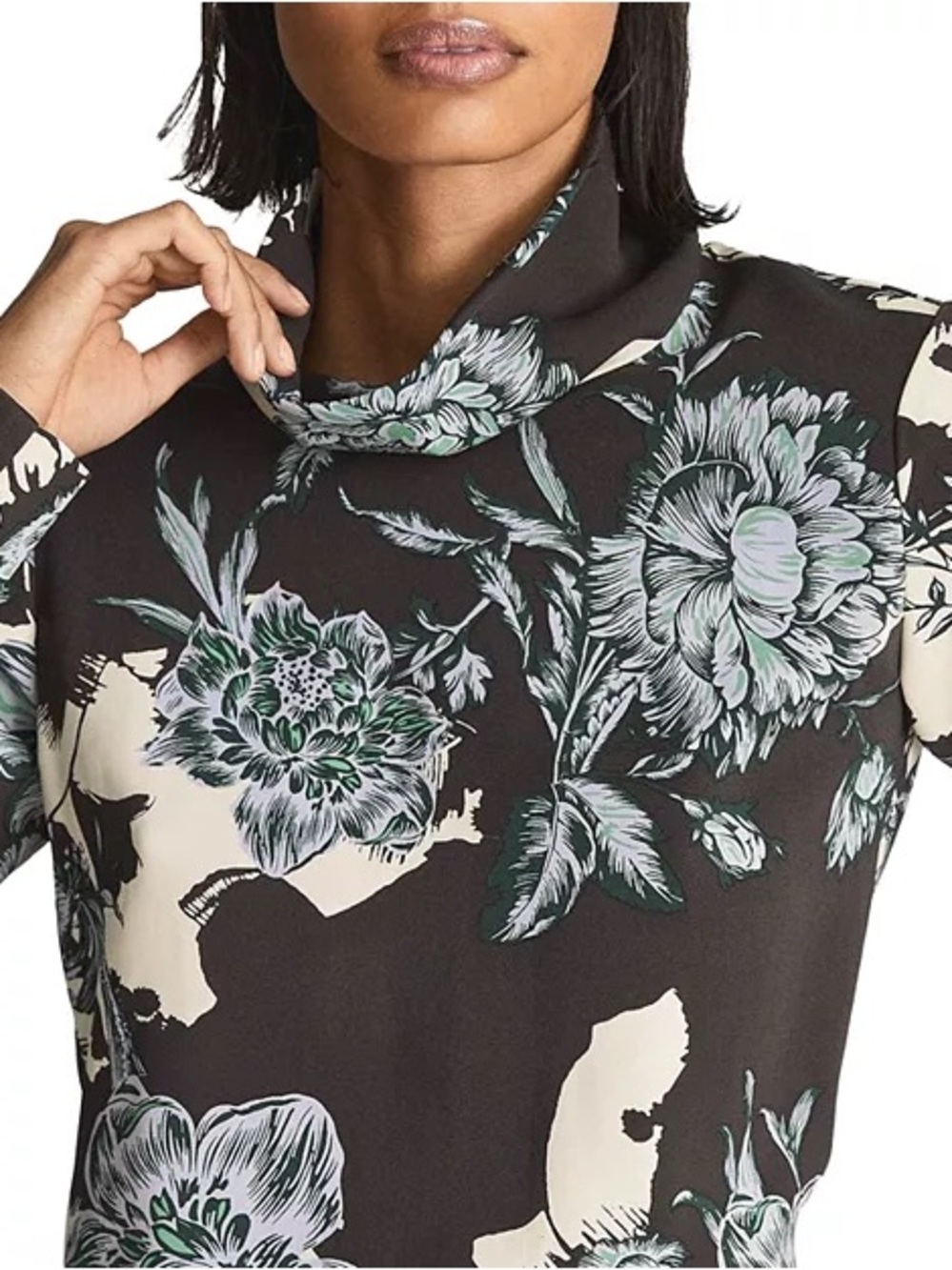 NWT Reiss Theresa Floral High Neck Long Sleeve Midi Dress US 6 $430 - Picture 5 of 9